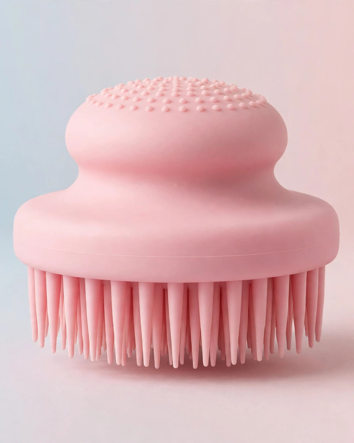 Frost Glow pink silicone scalp massage brush
